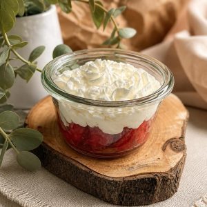 Fraises fraîches & Crème Légère au Sureau